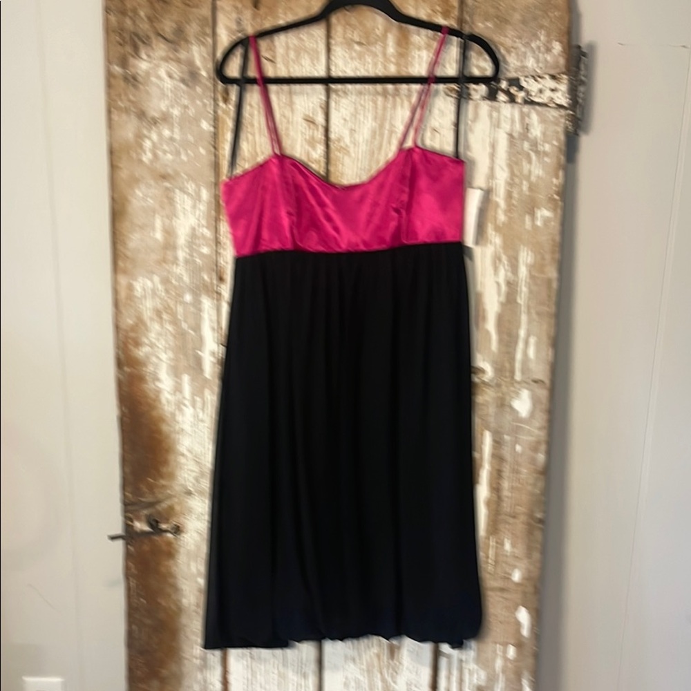 Pink and Black Spaghetti Strap Dress